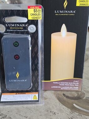 Luminara Ivory Flameless Pillar Candle + Remote Control,NWT